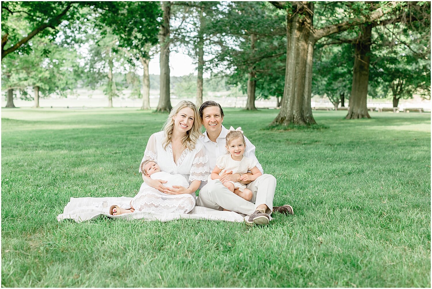 Outdoor newborn session at Sherwood Island Park. Photos by Kristin Wood Photography. 
