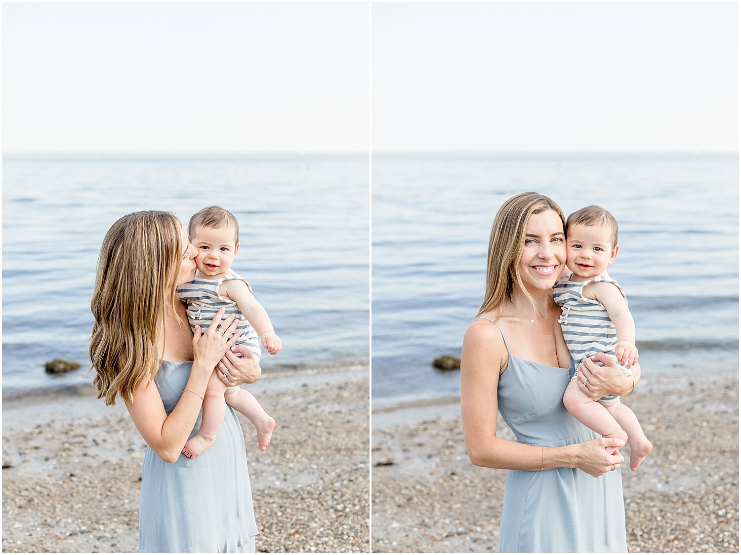 6 month milestone session at Sherwood Island in Westport, CT. Photos by Westport Family Photographer, Kristin Wood Photography.
