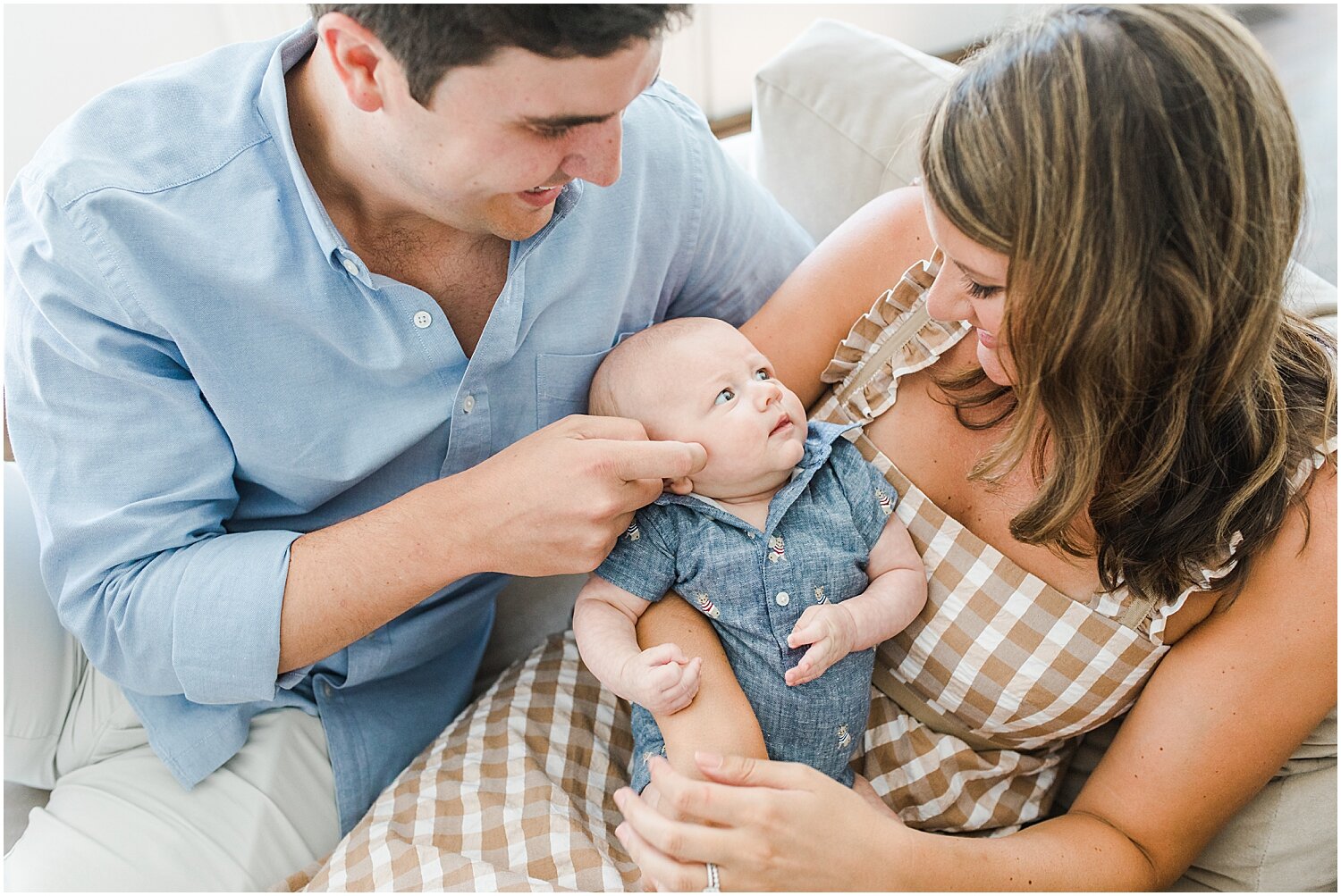 Lifestyle newborn session at 3 months in New Canaan, CT | Kristin Wood Photography