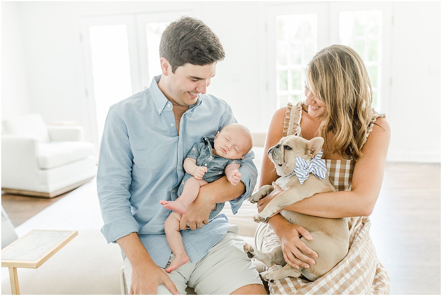Beautiful light and airy newborn session in New Canaan home. Photos by Connecticut Photographer, Kristin Wood Photography. 
