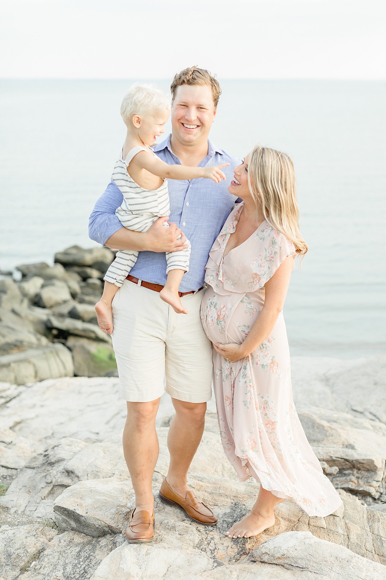 Family maternity session at Weed Beach in Darien, CT | Kristin Wood Photography