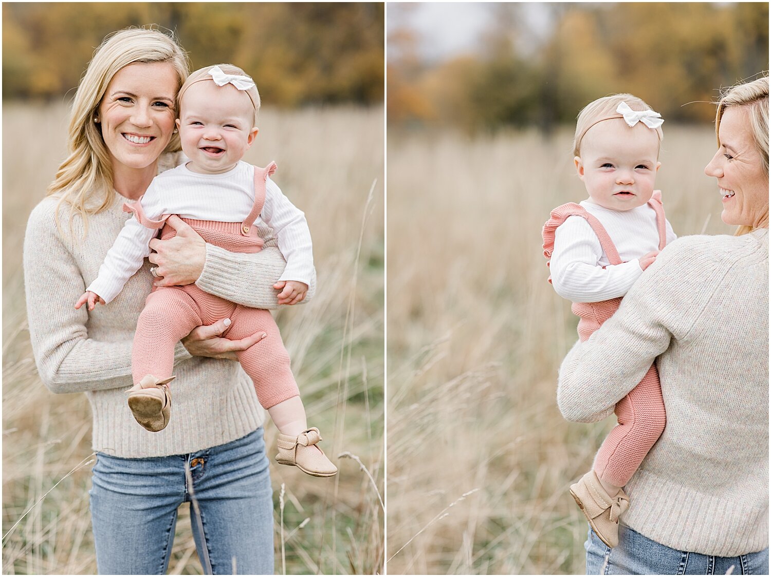 Mama and baby girl at first birthday photoshoot in New Canaan, CT. Photos by CT Family Photographer, Kristin Wood Photography.