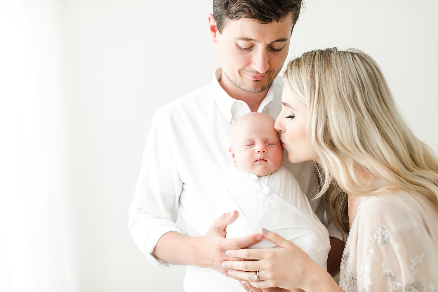 Newborn family portrait in studio in Darien, CT | Kristin Wood Photography
