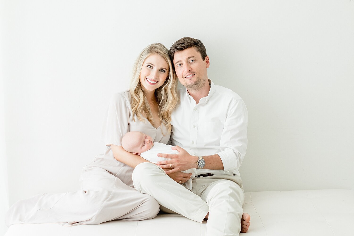 Classic newborn portrait in a studio in Connecticut. Photos by Kristin Wood Photography.