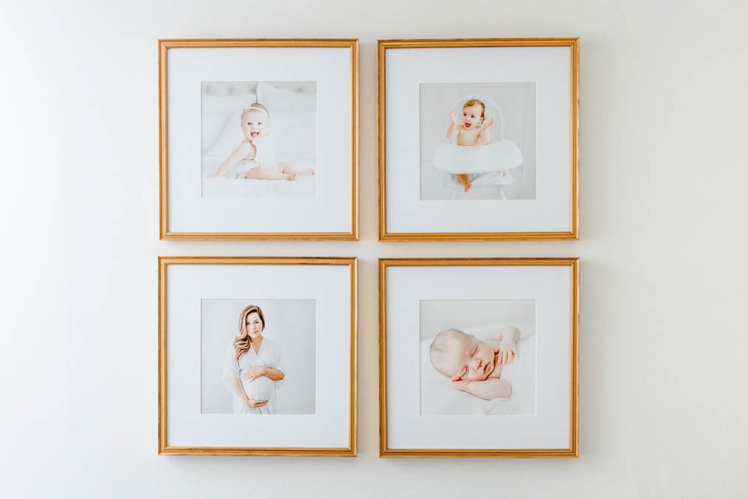 Connecticut Newborn and Family Photographer, Kristin Wood Photography, photographs baby's first year and installs custom frames in client's home. 