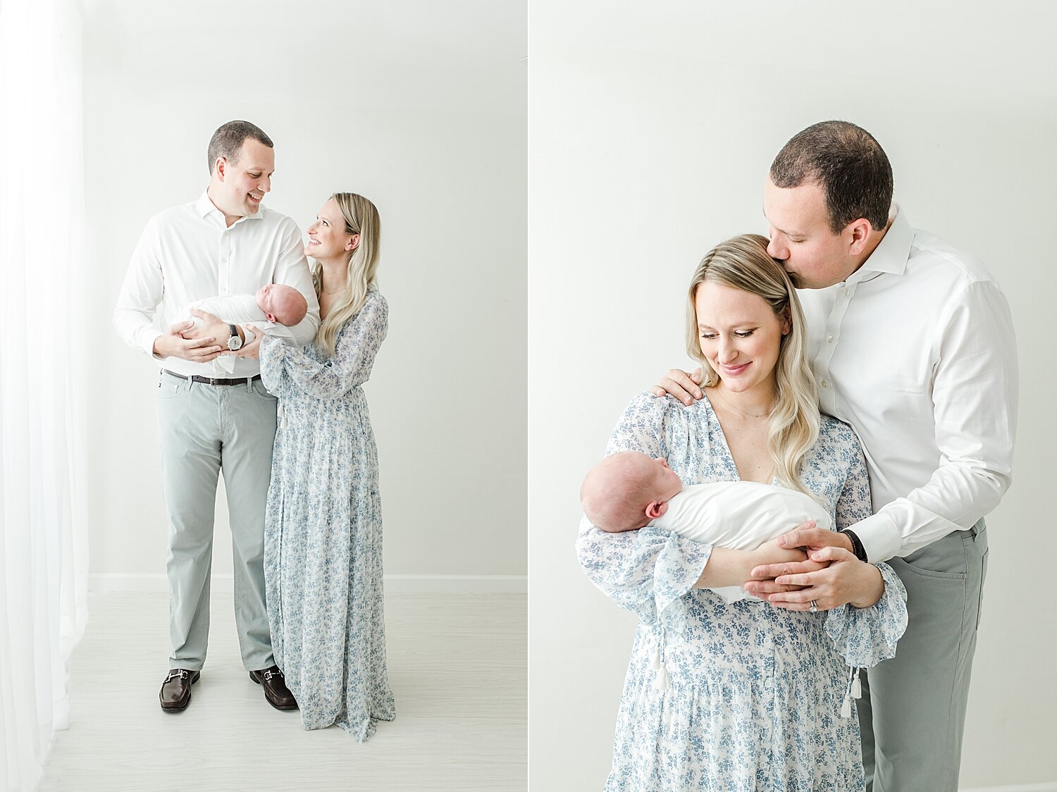 First-time parents holding their baby boy for photos with Kristin Wood Photography.