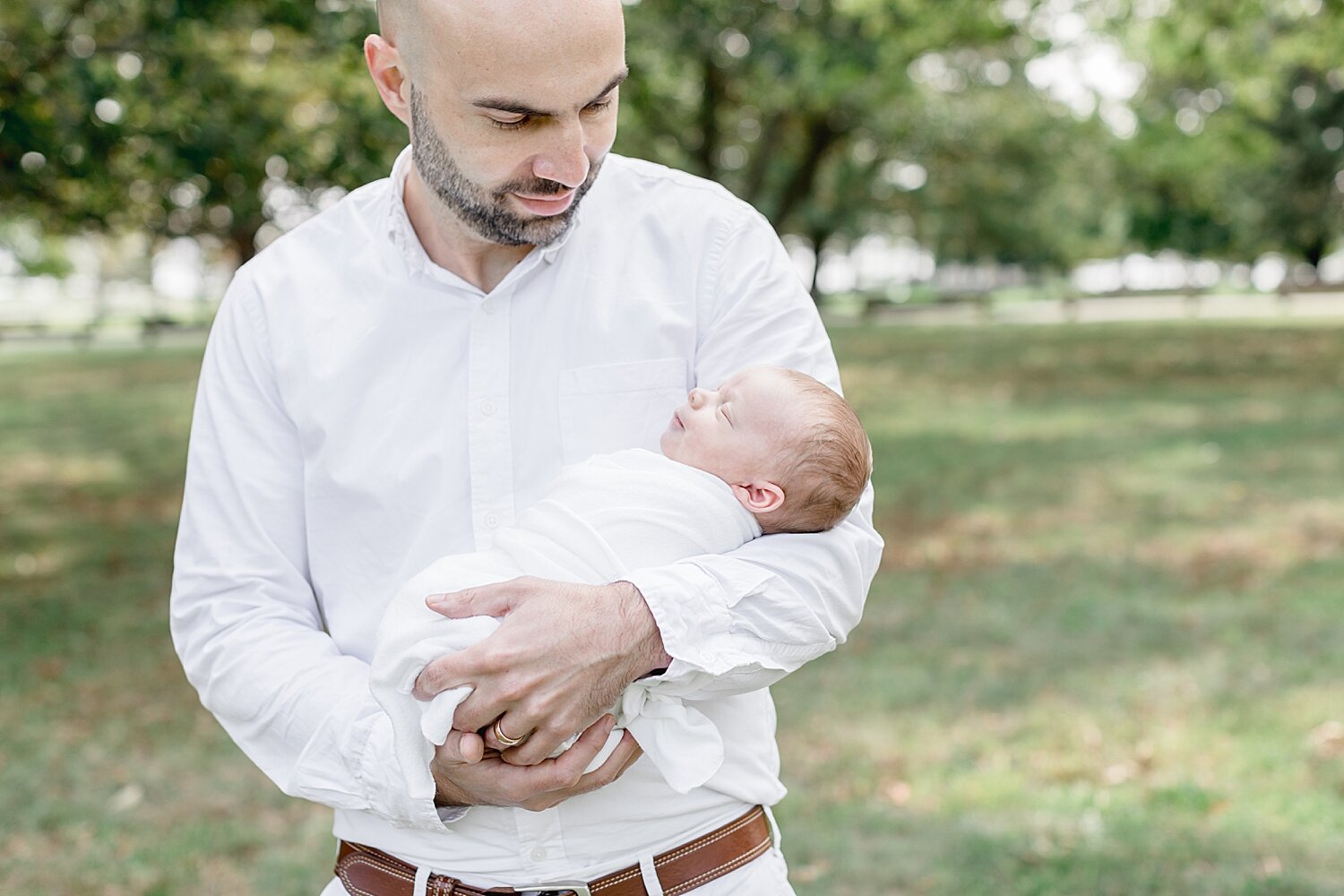 Dad with his son for newborn photos | Kristin Wood Photography
