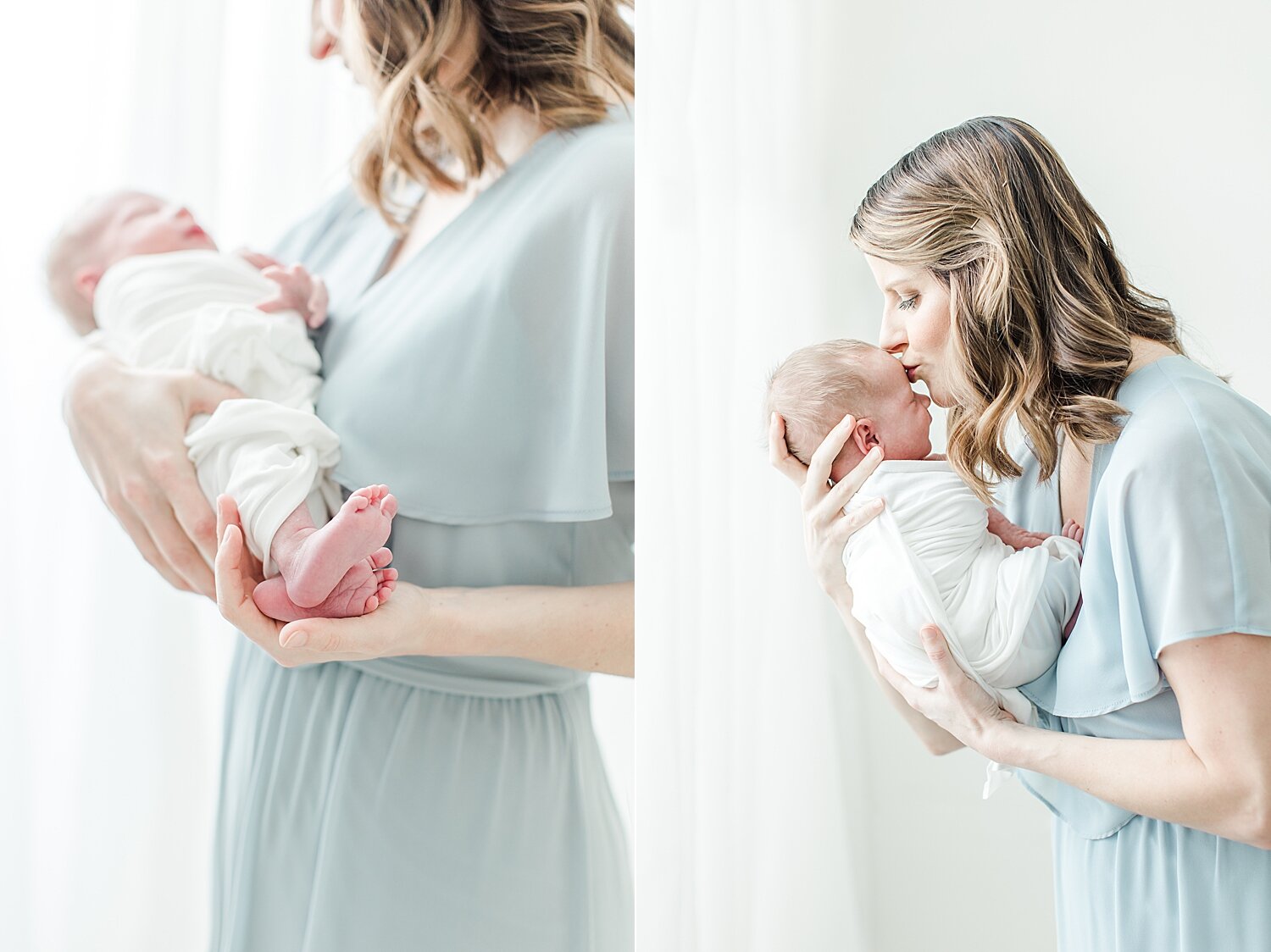 Mom and newborn baby boy. Photos by CT Newborn Photographer, Kristin Wood Photography.