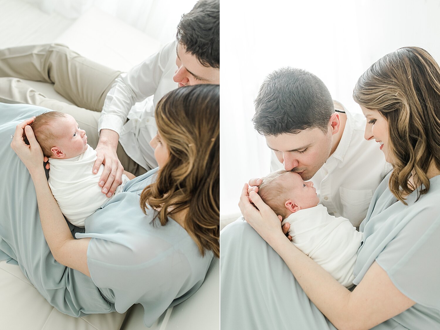 Parents adoring their newborn son. Photos by Kristin Wood Photography.