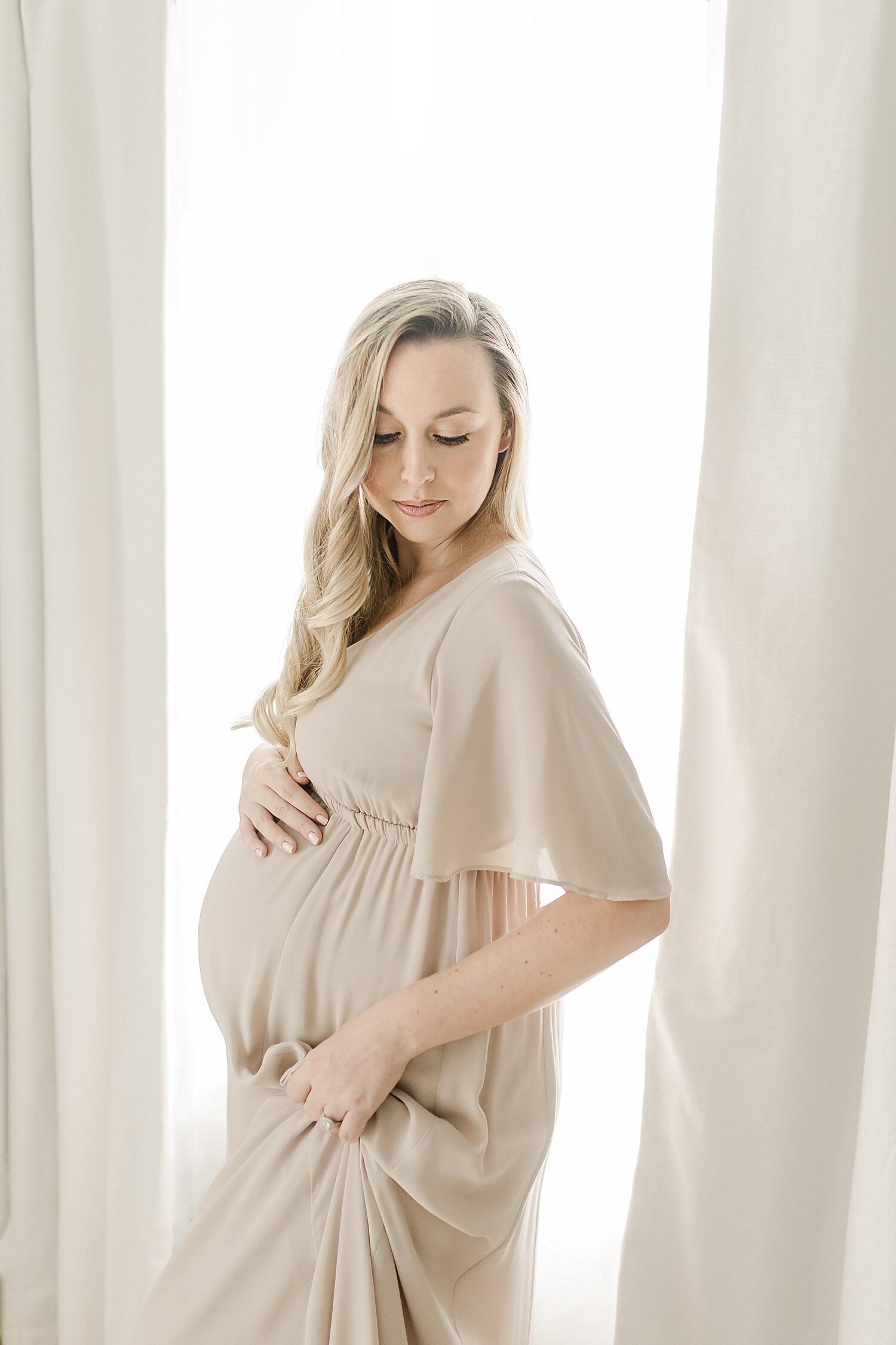 In-home maternity session in Samford, CT with Kristin Wood Photography.
