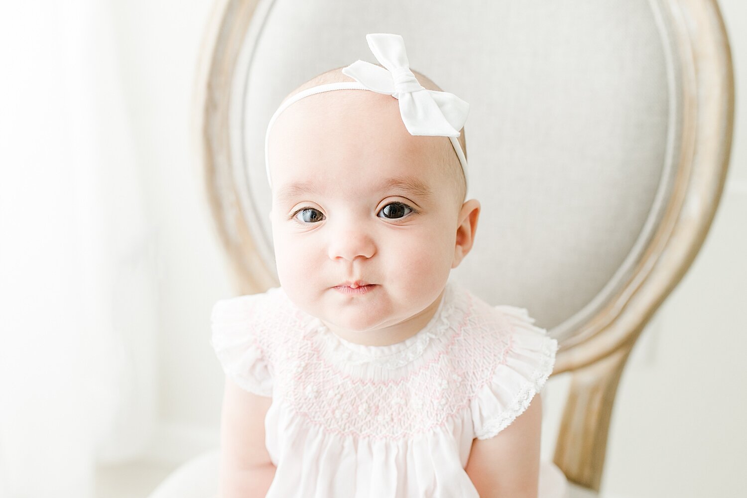 Classic baby portrait in studio in Darien, CT. Photo by Kristin Wood Photography.