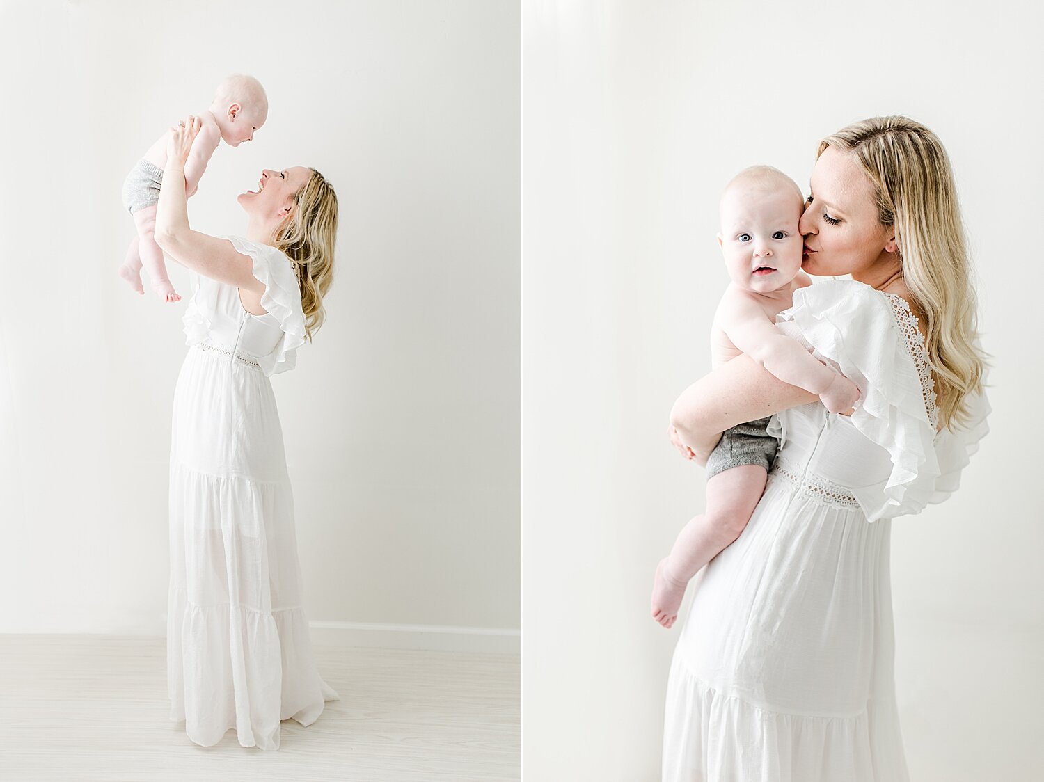 Mommy and me photoshoot in studio in Westport, CT. Photo by Kristin Wood Photography.