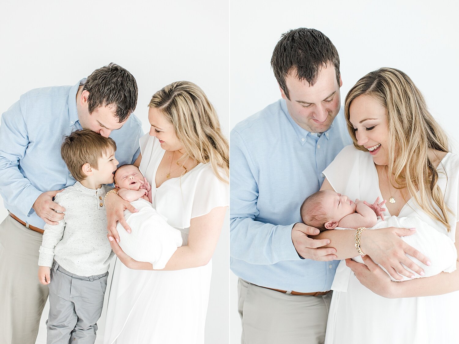 Family portrait during newborn session with Westport newborn photographer, Kristin Wood Photography.