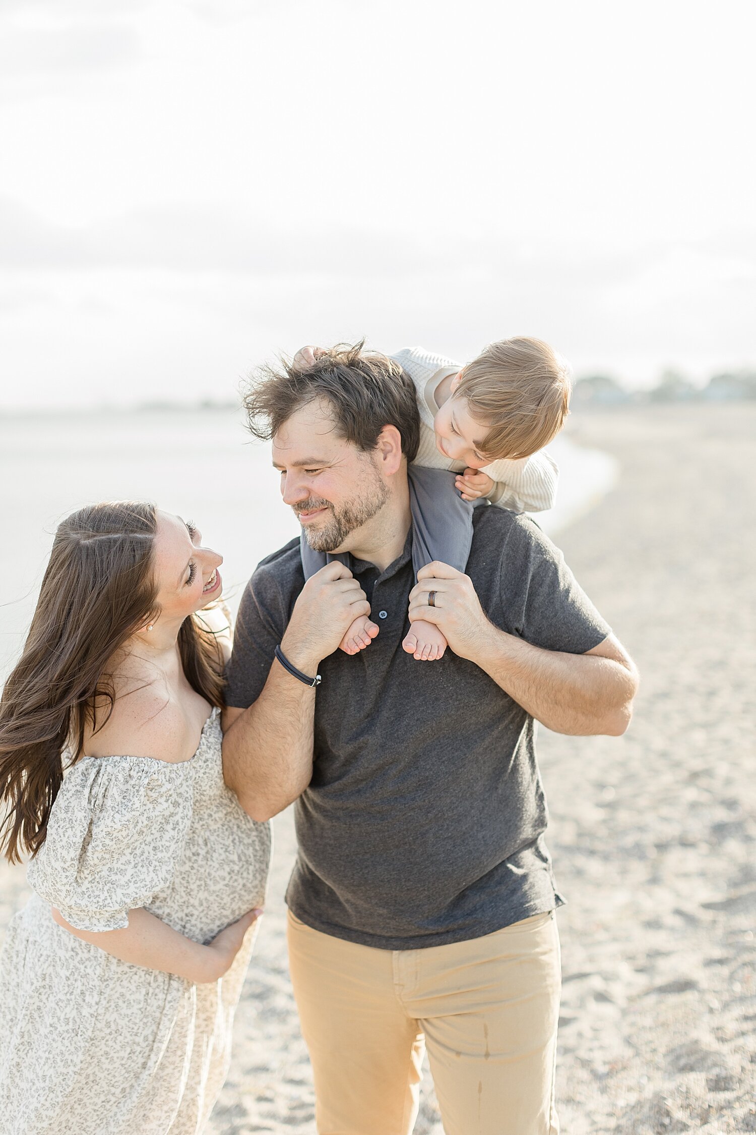 Beach maternity session at Sherwood Island in Westport, CT with Kristin Wood Photography.