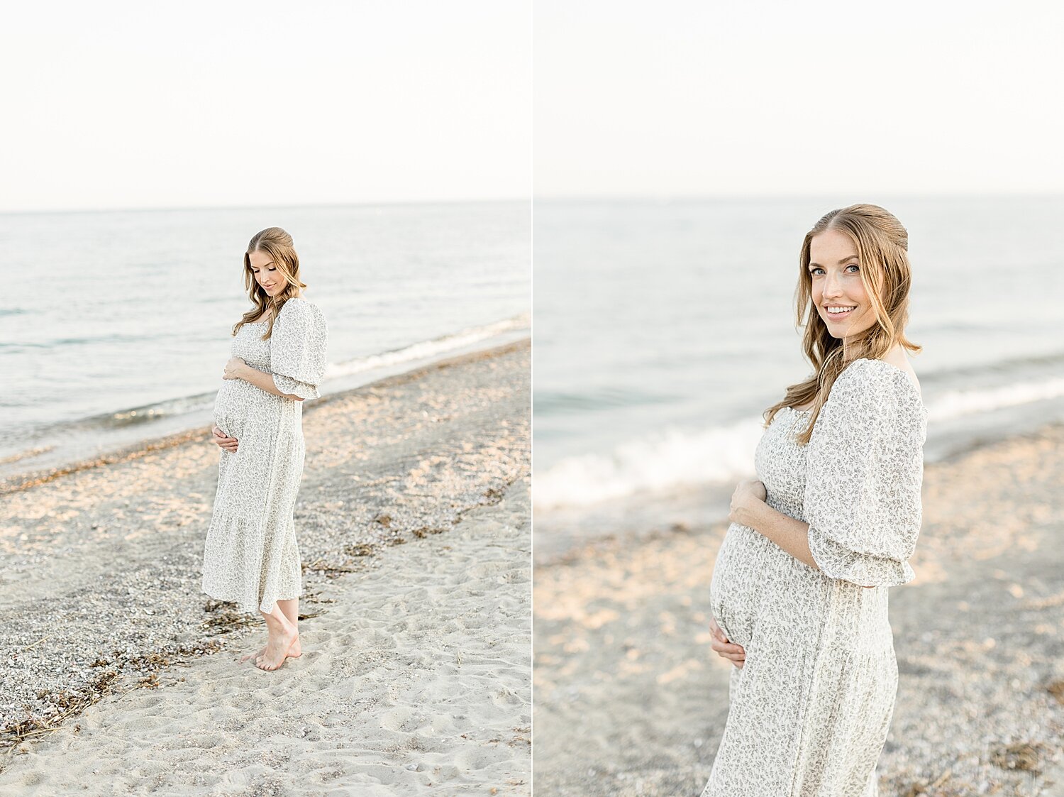Sunset beach maternity session at Sherwood Island in Westport, CT with Kristin Wood Photography.