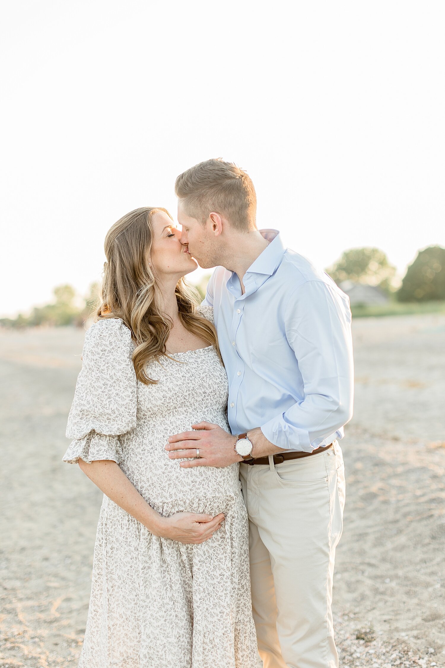 Sunset beach maternity session at Sherwood Island State Park in CT | Kristin Wood Photography