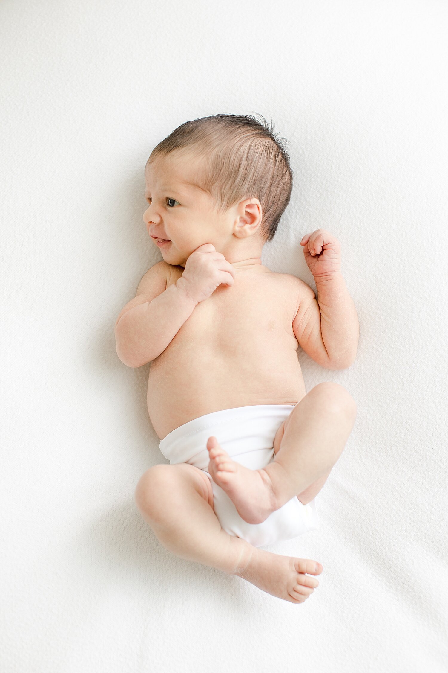 Newborn session for baby boy in studio with CT Newborn Photographer, Kristin Wood Photography.