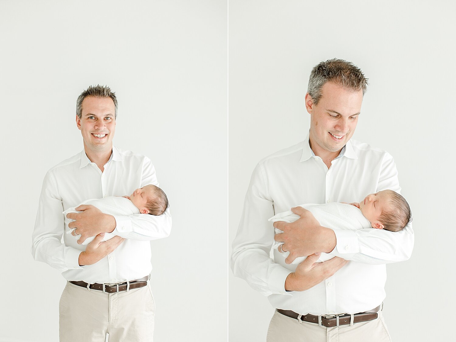 Father and son photos at newborn session with Kristin Wood Photography.
