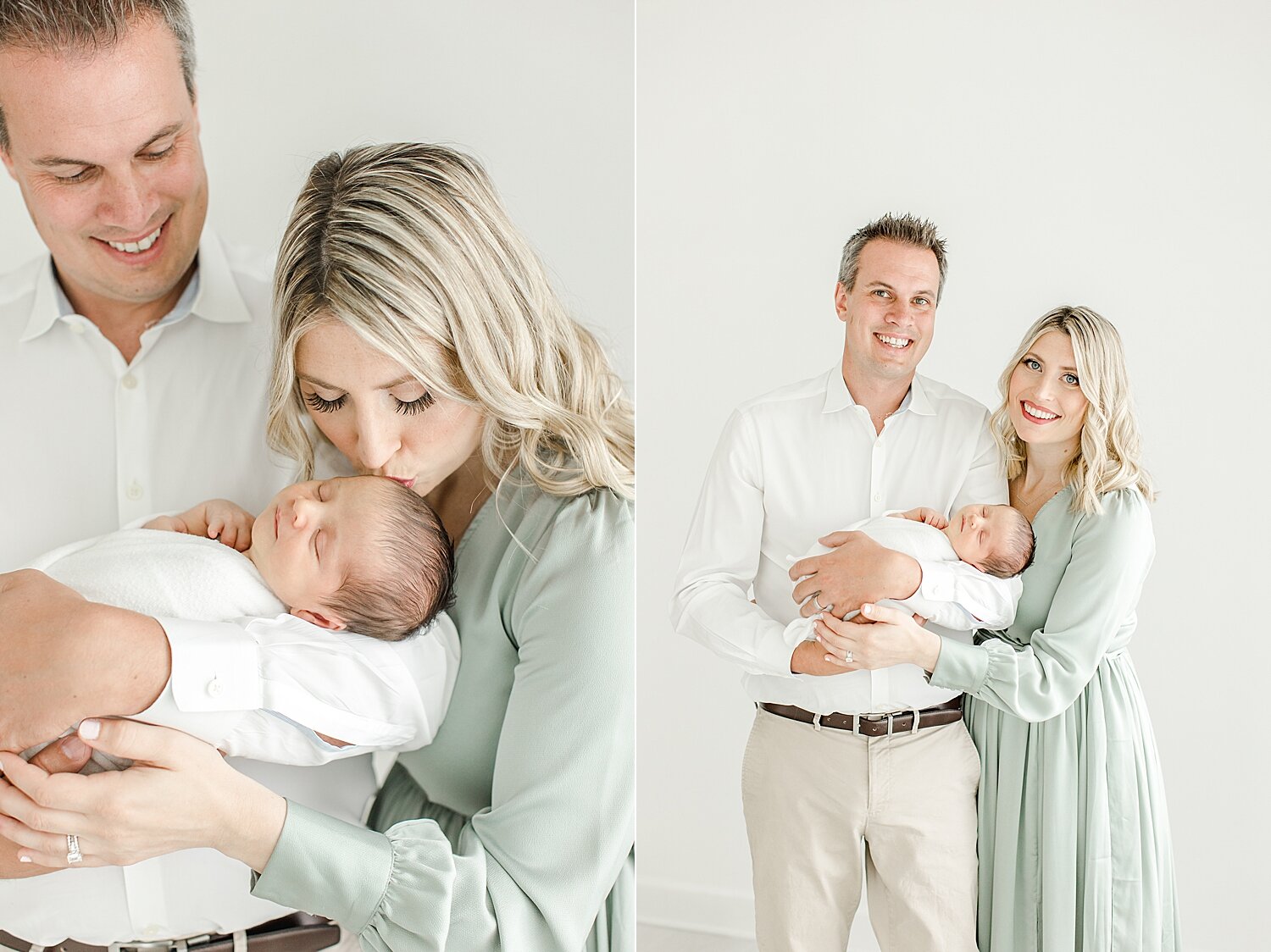 Newborn portrait with mom, dad and son. Photo by Kristin Wood Photography.