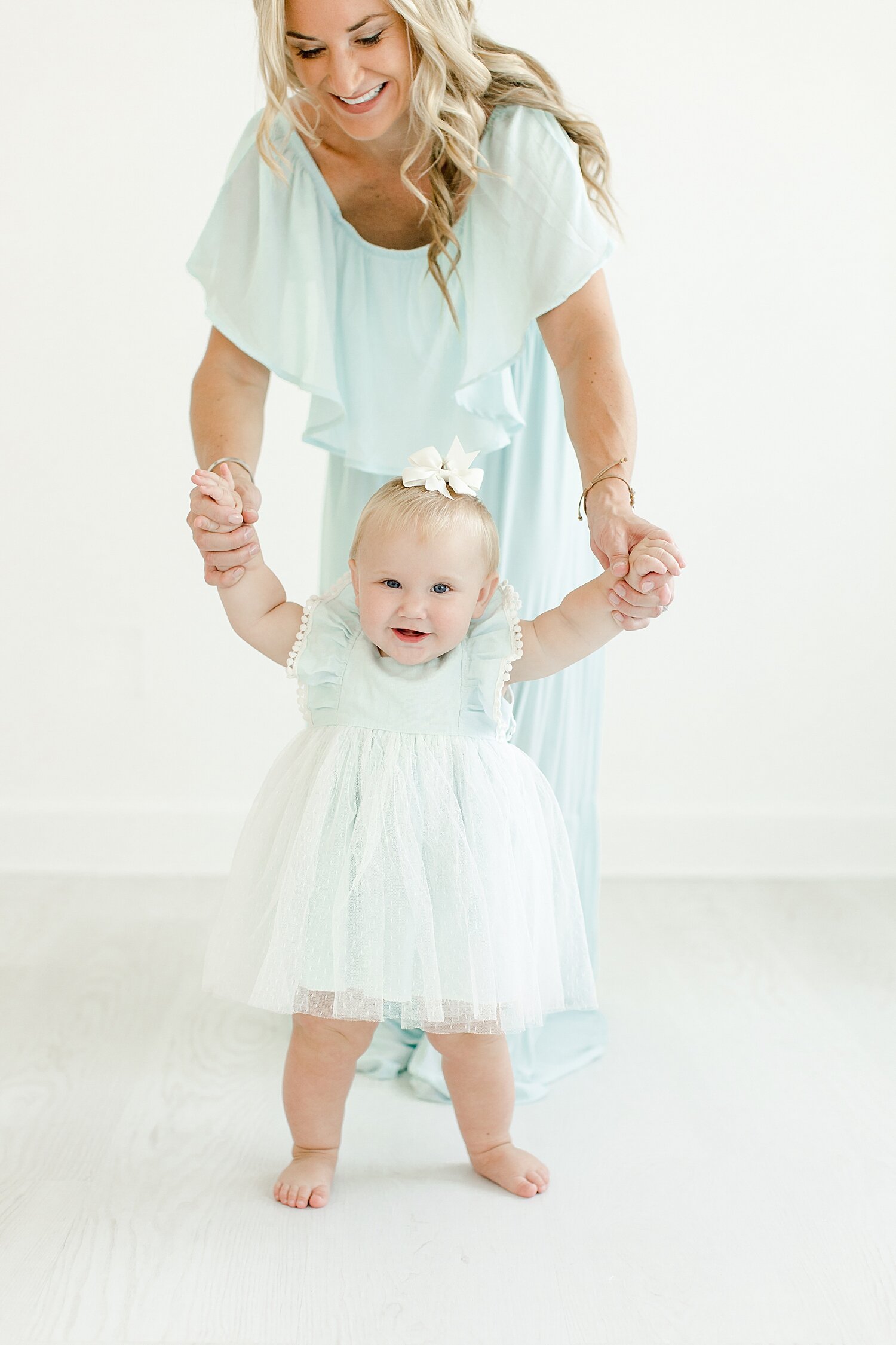 Mommy and me session with 8 month old baby girl. Photos by Kristin Wood Photography.