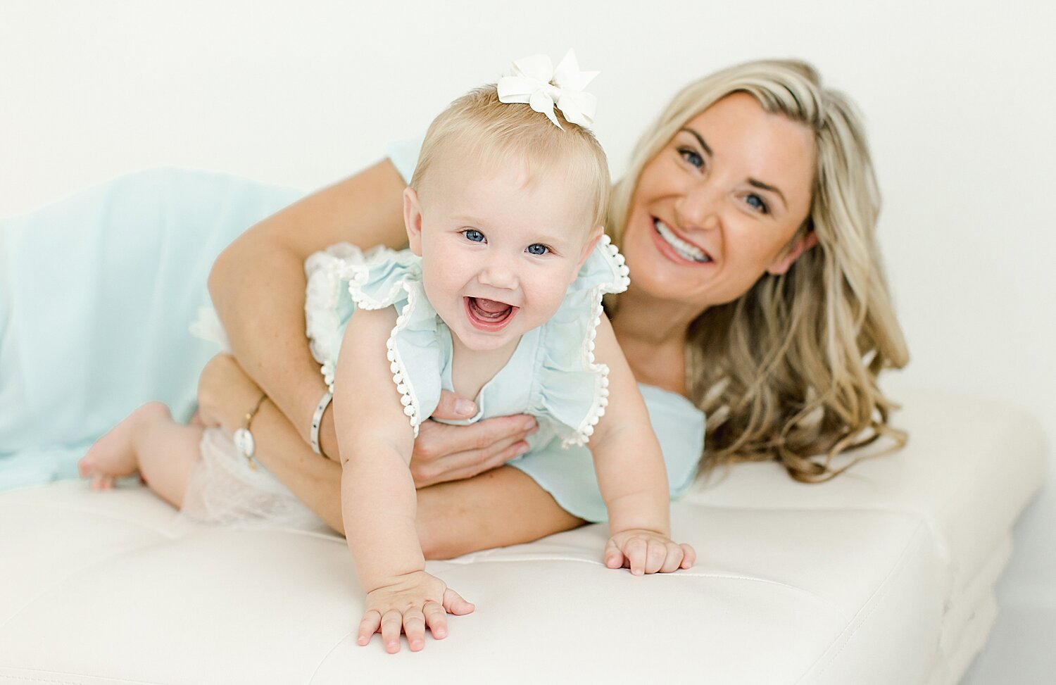 Mommy and me session with 8 month old baby girl. Photos by Kristin Wood Photography.