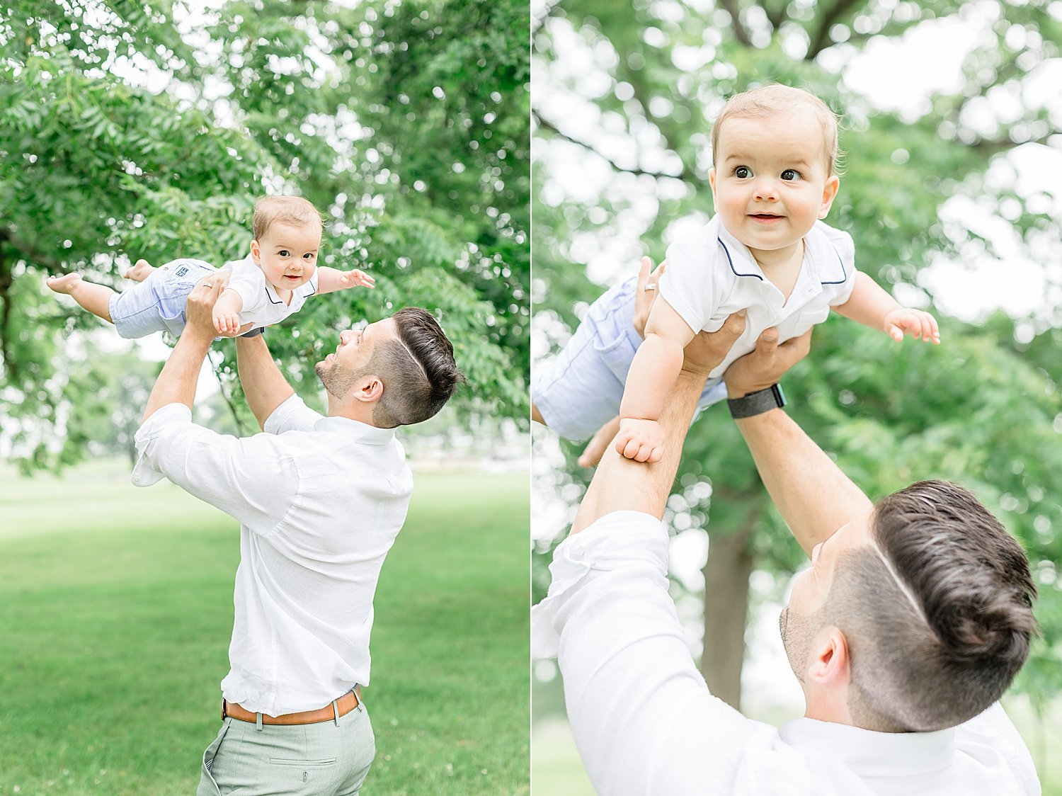 Dad playing with his son during family photoshoot with Kristin Wood Photography.