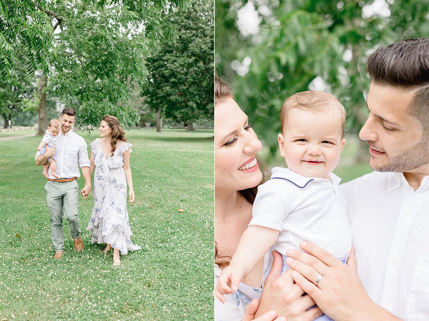 Parents walking with son at Sherwood Island Park | Kristin Wood Photography