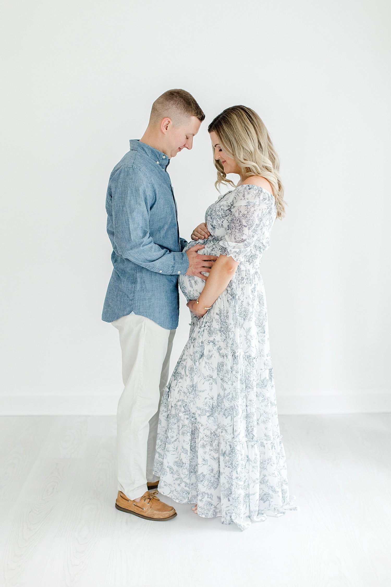 New parents celebrate pregnancy with photoshoot in studio in Westport with Kristin Wood Photography.