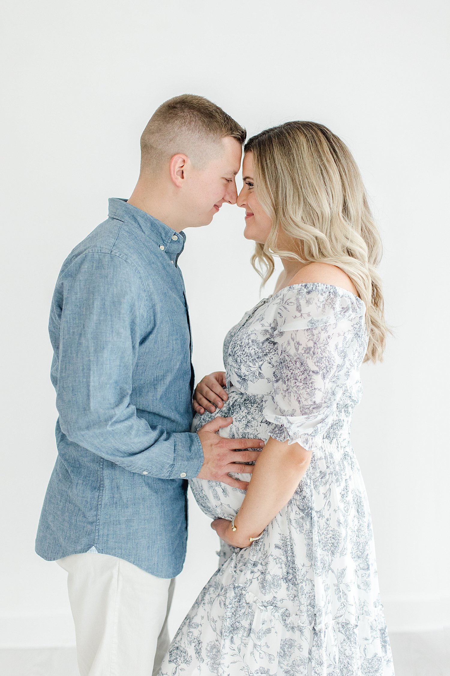 New parents celebrate pregnancy with photoshoot in studio in Westport with Kristin Wood Photography.