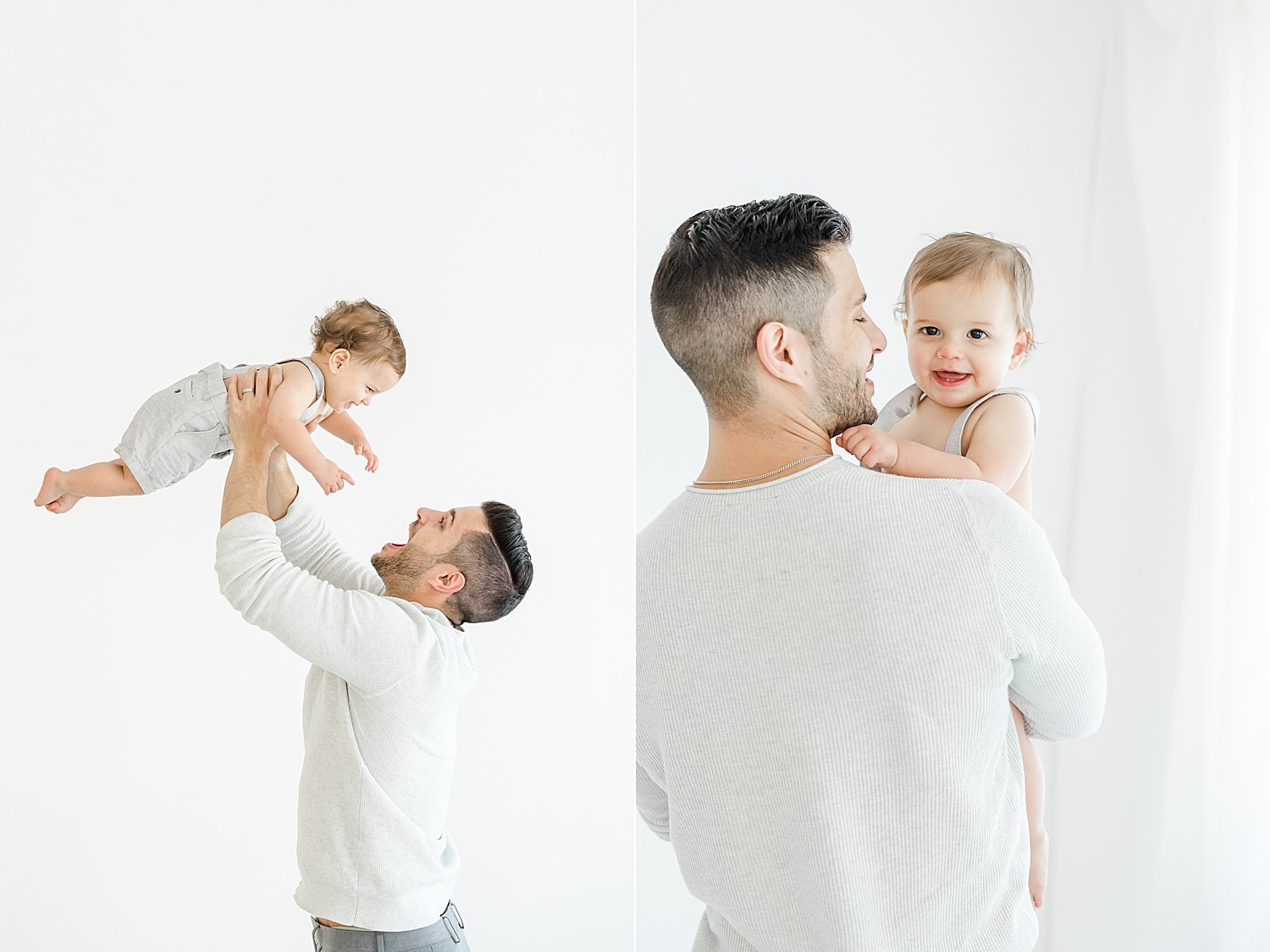 Why You Should Hire a Photographer for Your Baby's First Year | Dad with son during first birthday photoshoot | Kristin Wood Photography