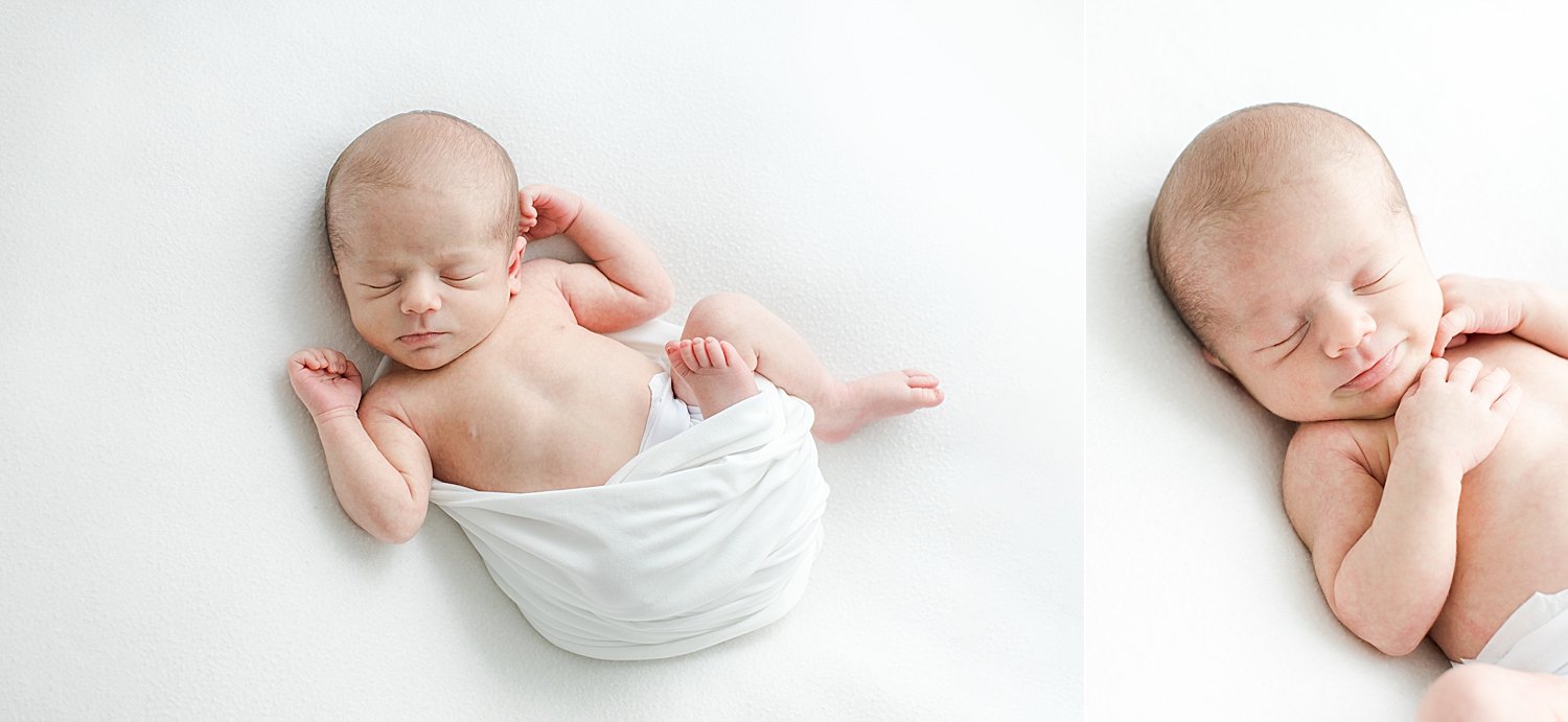 Twin newborn session in studio in Westport, CT | Kristin Wood Photography