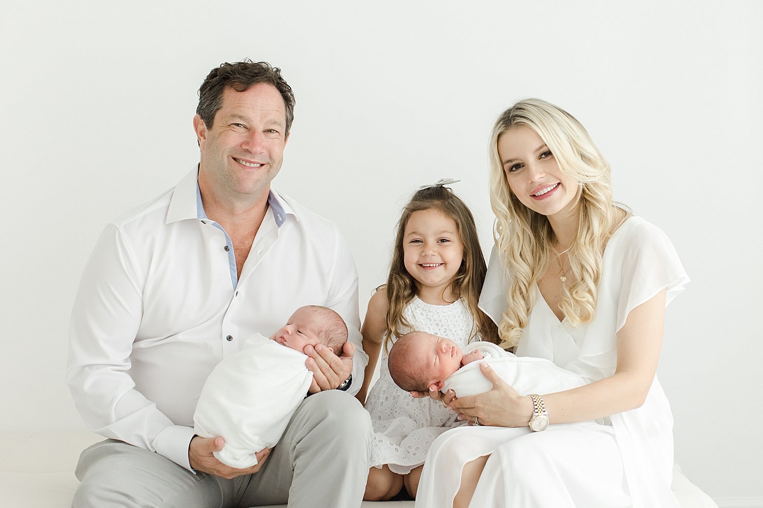 Family portraits during newborn session for twin boys | Kristin Wood Photography