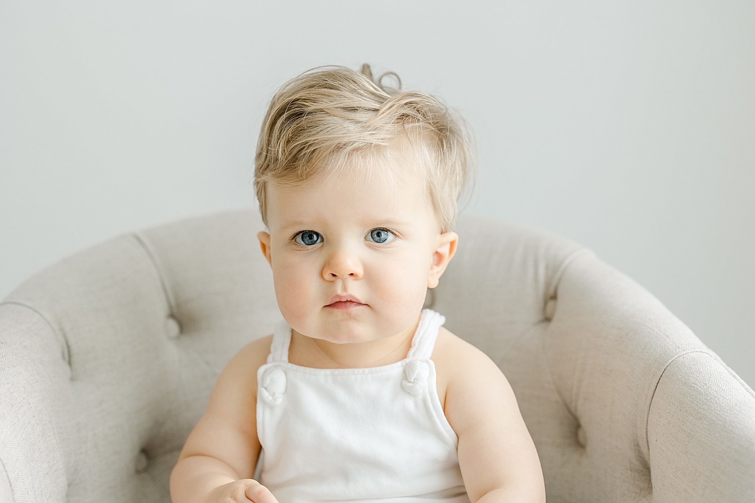 Baby boy at one year old photoshoot | Kristin Wood Photography