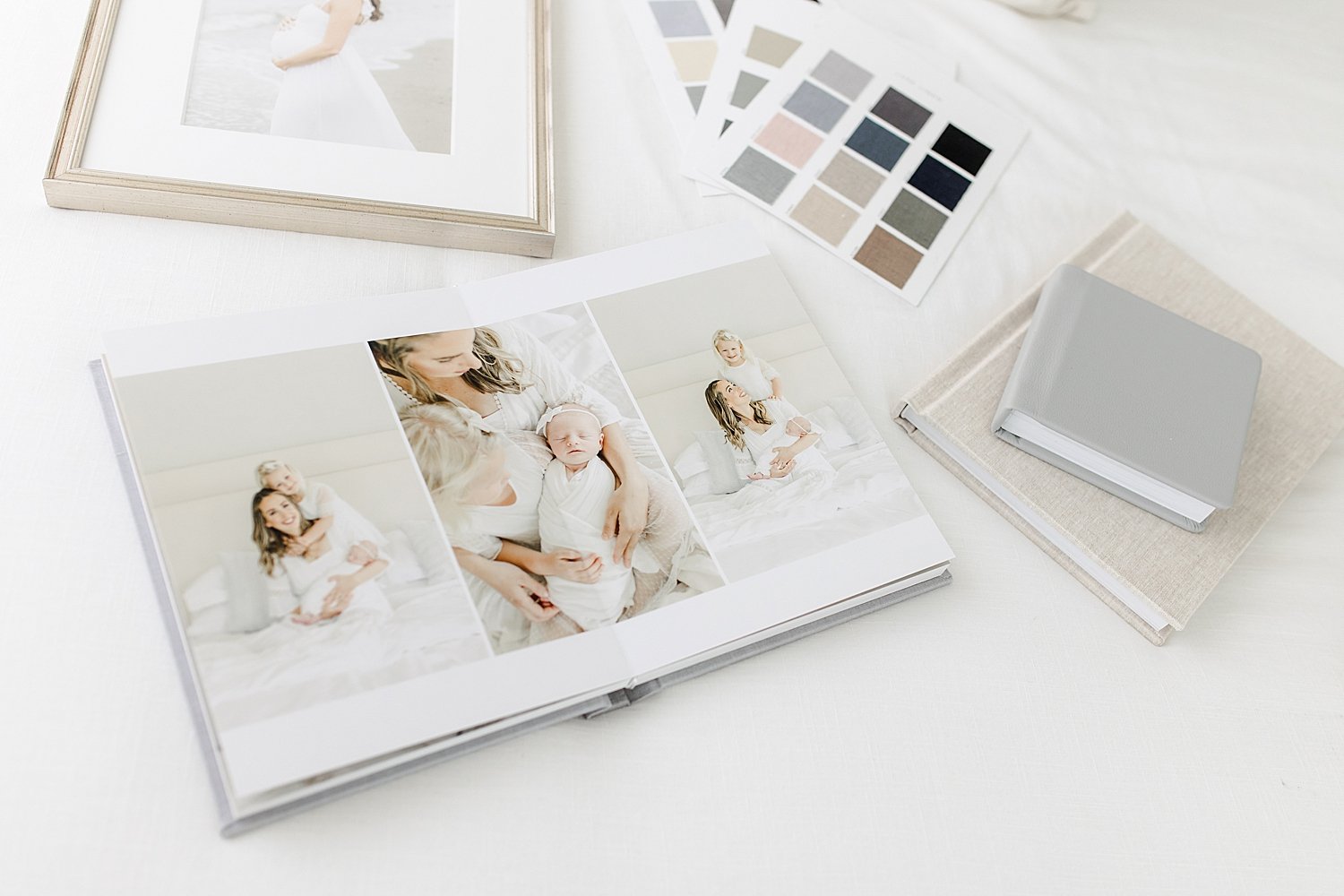 Custom-designed heirloom albums by CT Newborn and Family Photographer, Kristin Wood Photography.