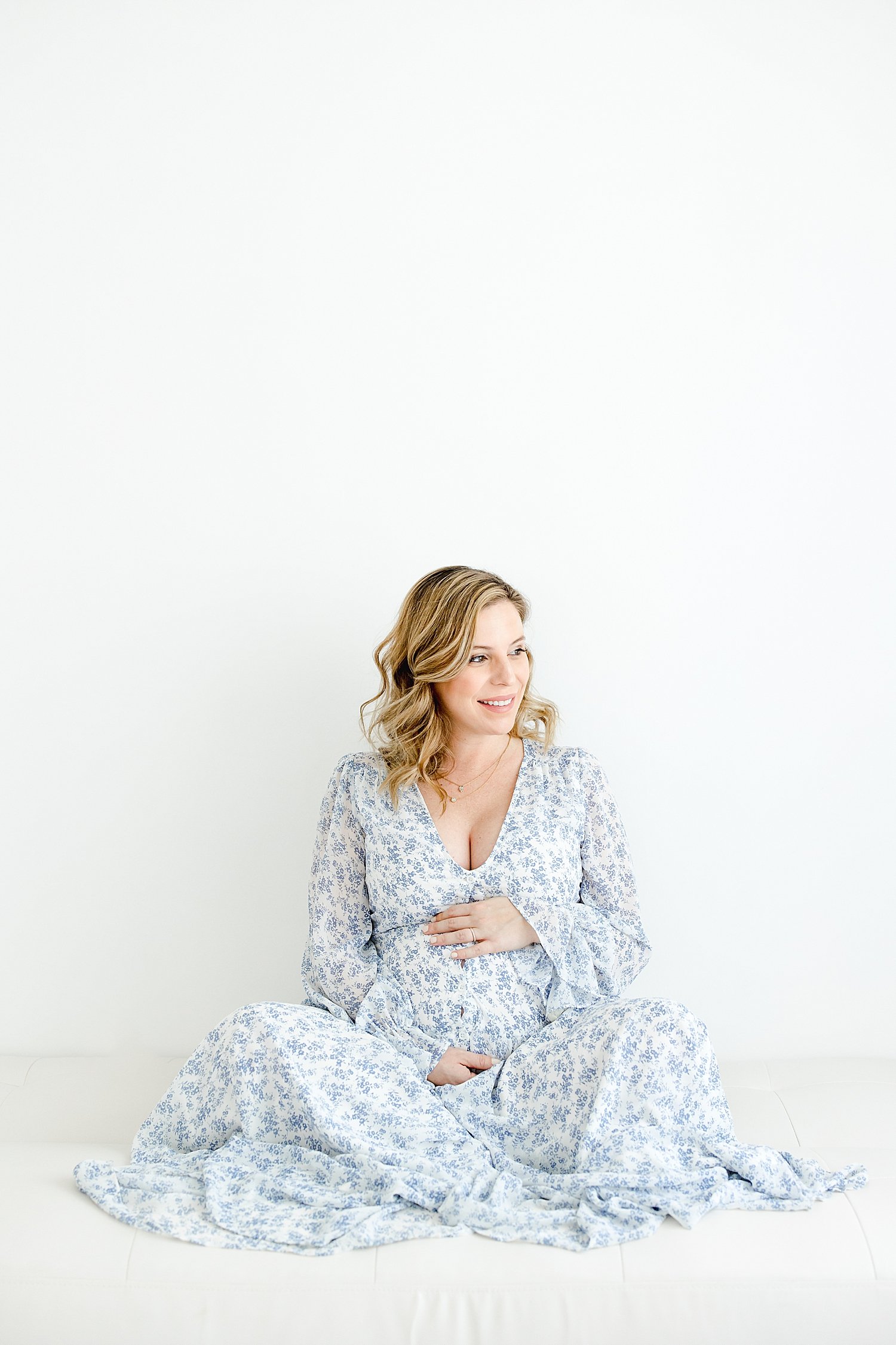 Maternity photoshoot for expecting Mom in Westport studio | Kristin Wood Photography
