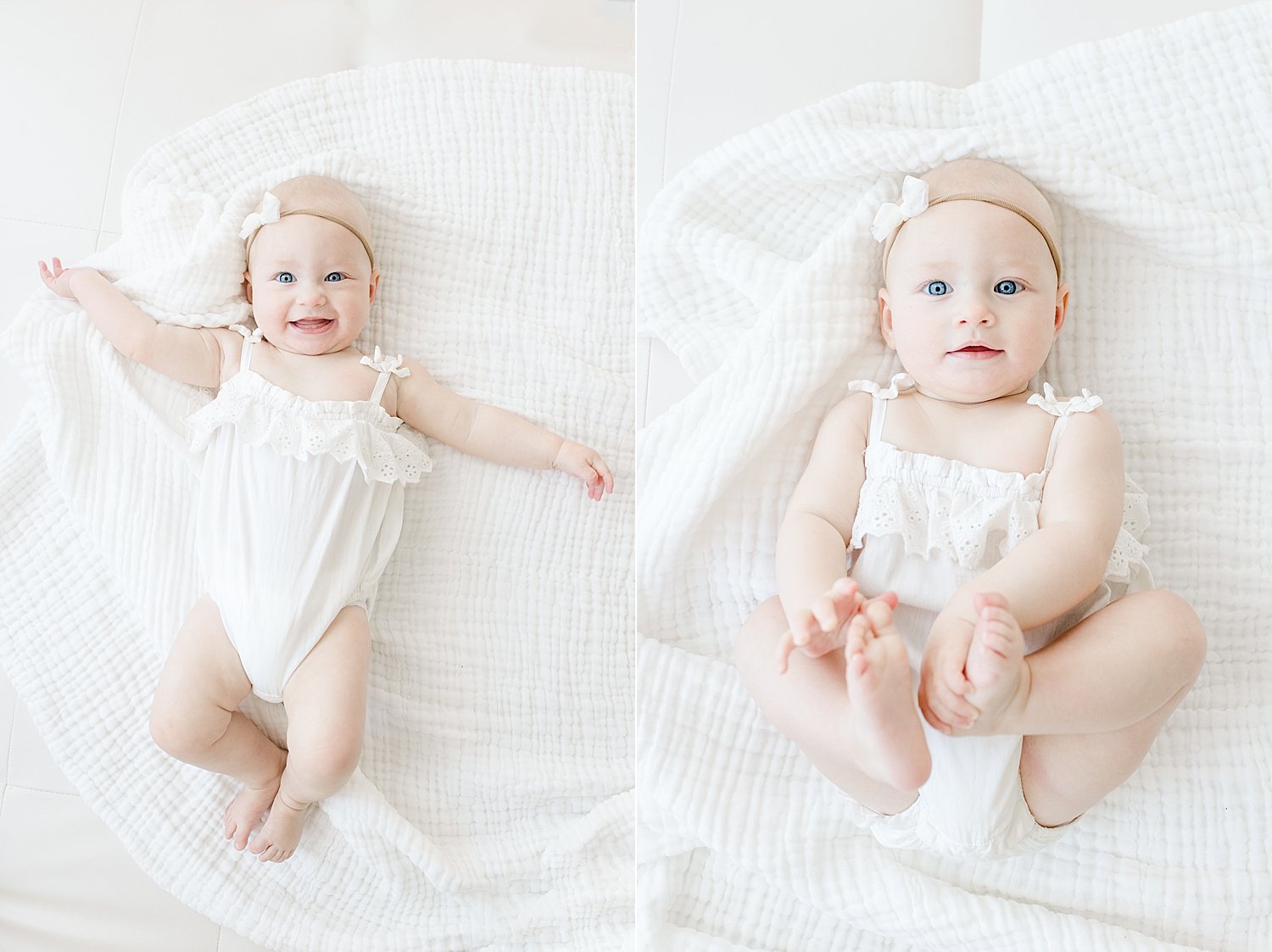 Sitter milestone session for eight month old baby girl | Kristin Wood Photography