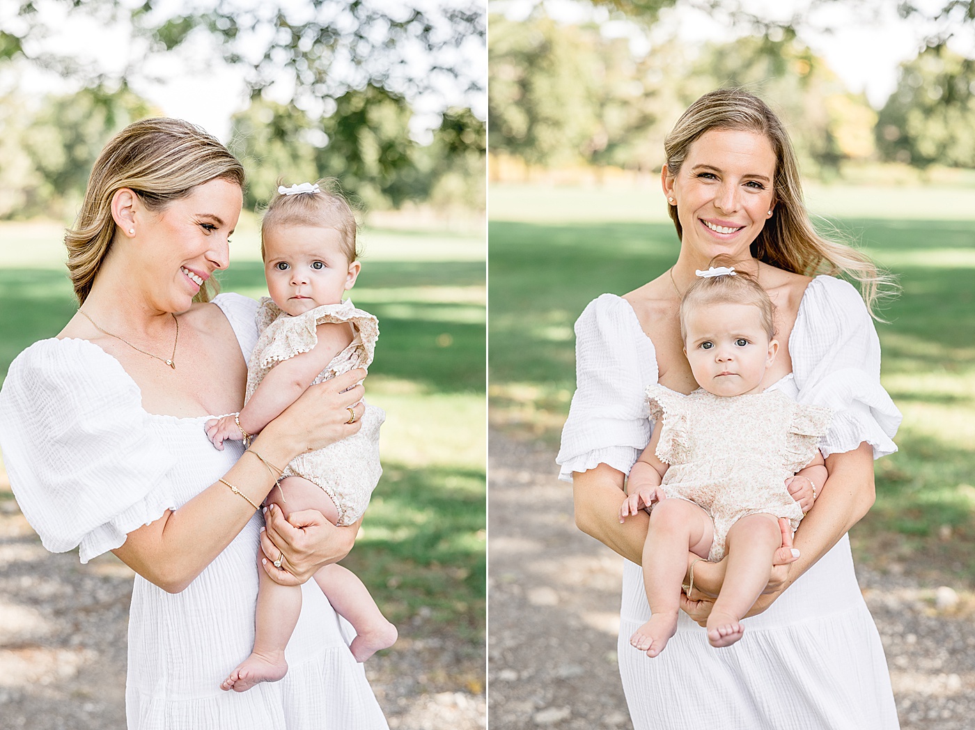 Mom with daughter during family photos at Sherwood Island | Kristin Wood Photography