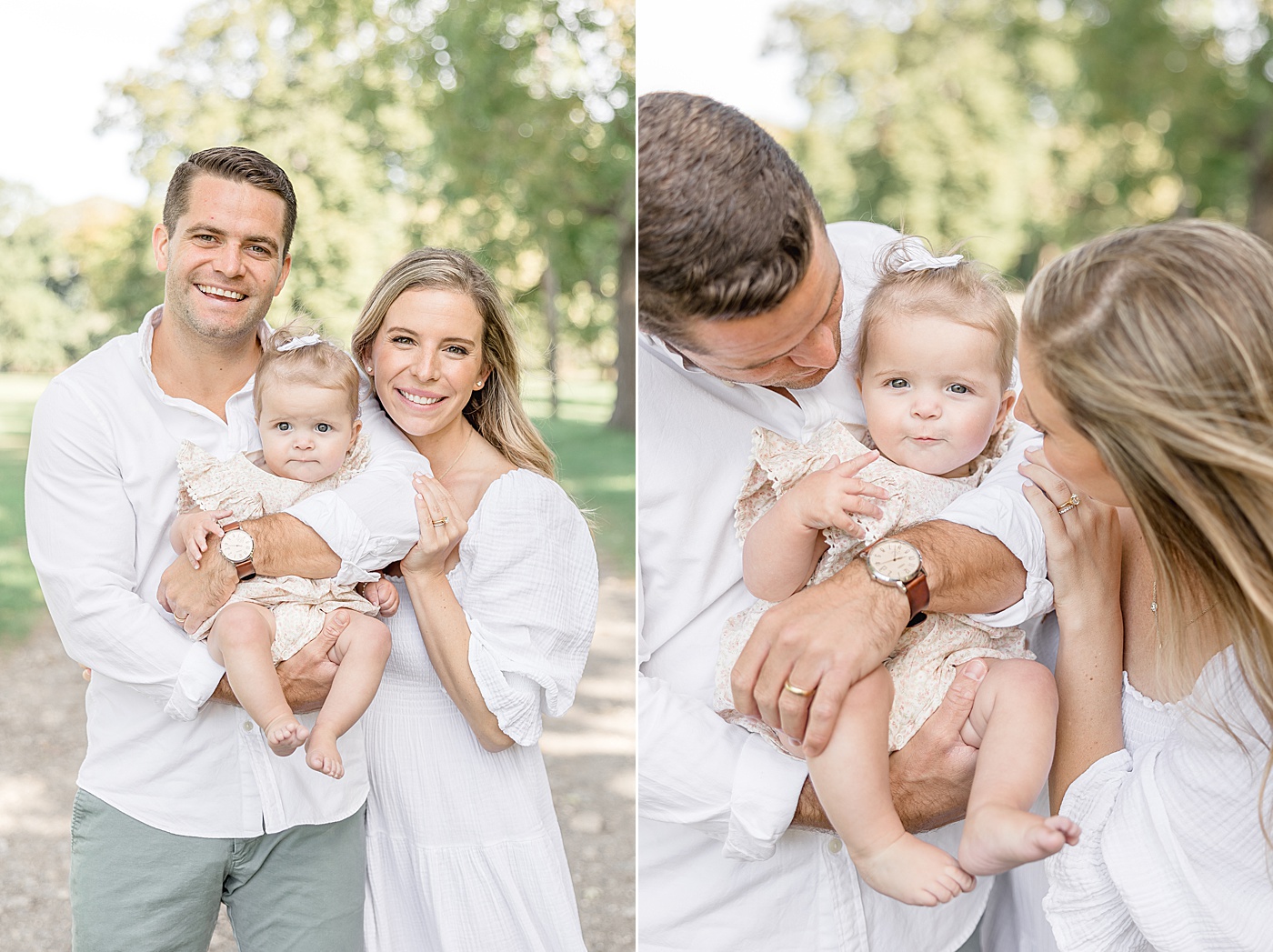 Outdoor family photos for Mom, Dad and 7 month old daughter at Sherwood Island | Kristin Wood Photography