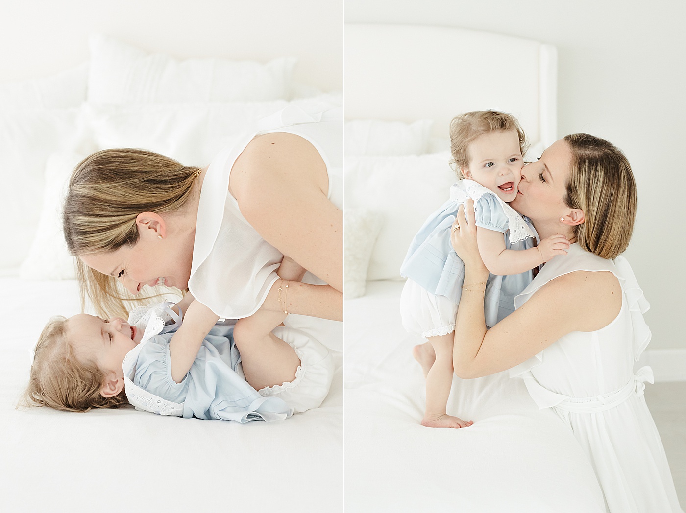 Mom with daughter during first birthday photoshoot | Kristin Wood Photography