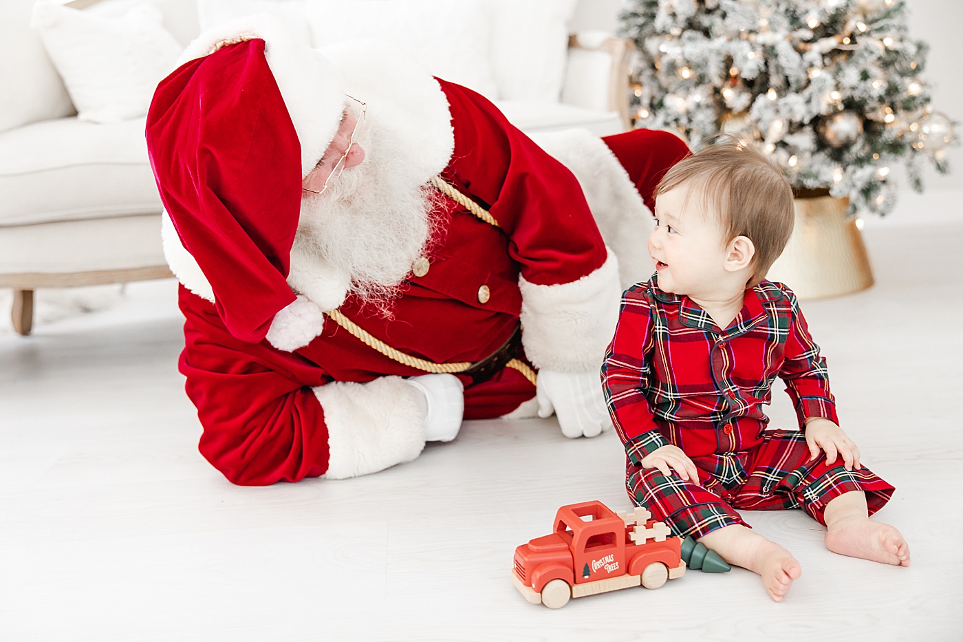 Baby's first Christmas and meeting Santa | Kristin Wood Photography