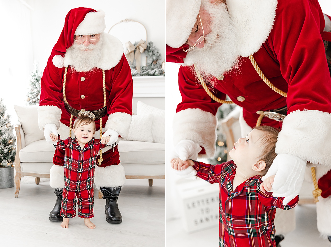 Baby's first Christmas and meeting Santa | Kristin Wood Photography
