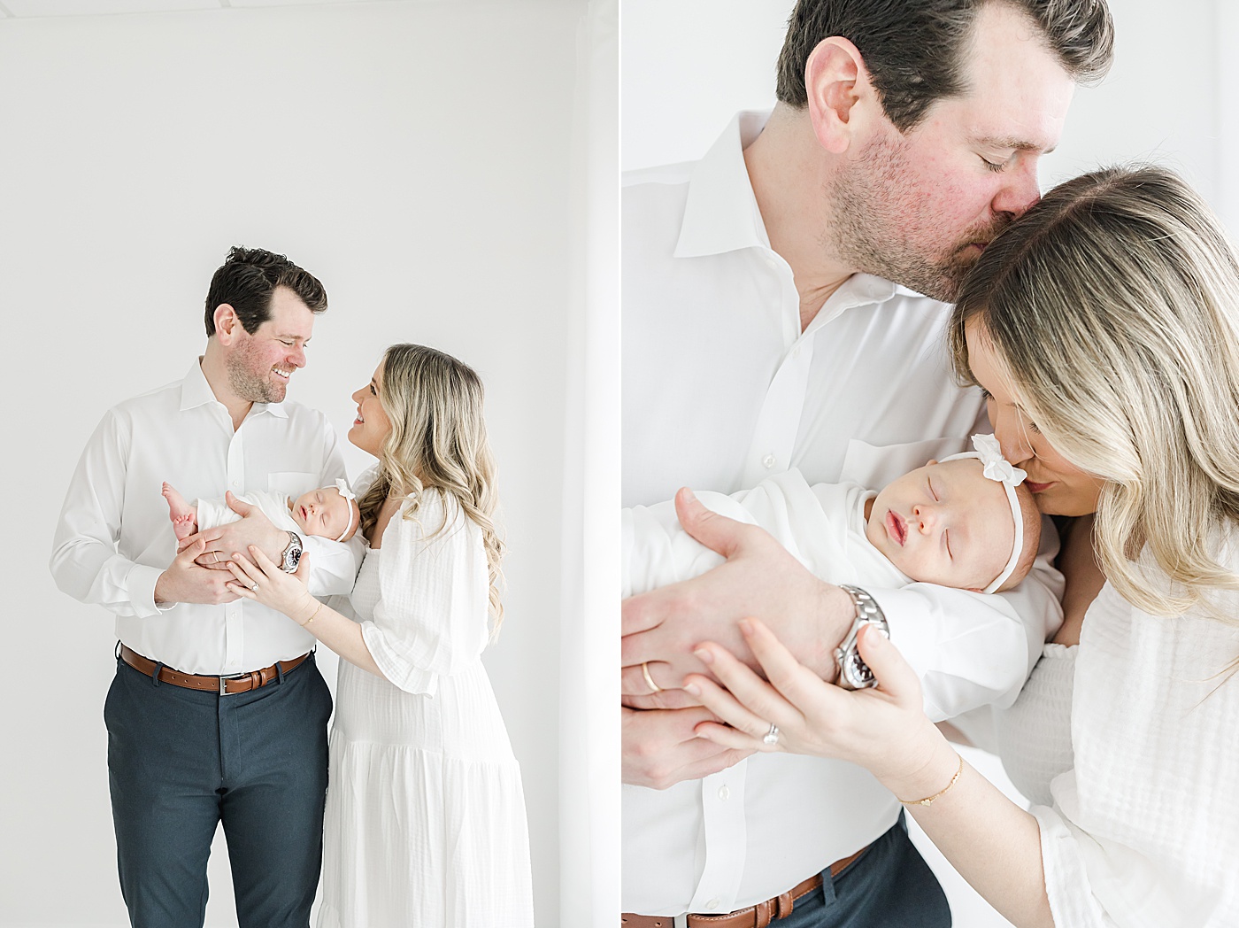 Studio newborn session for first-time parents with baby girl | Kristin Wood Photography