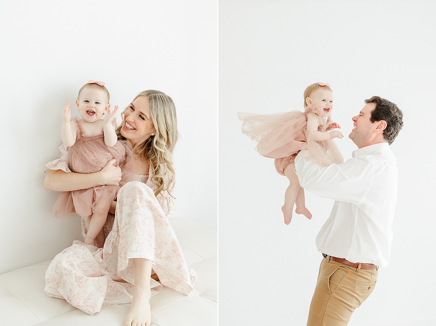 Mom and Dad with their daughter during first birthday photoshoot | Kristin Wood Photography