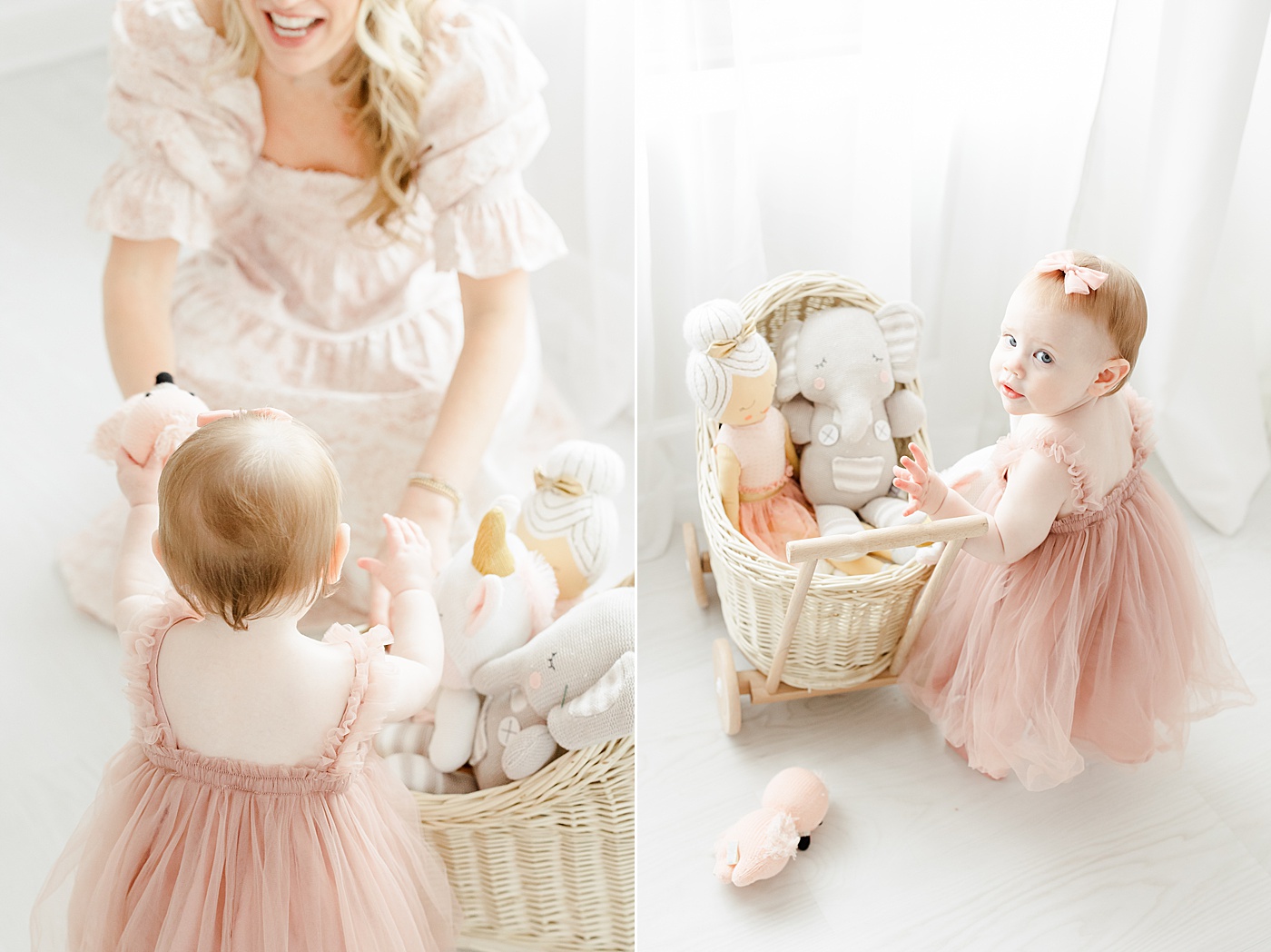 Mom with daughter at first birthday photoshoot | Kristin Wood Photography