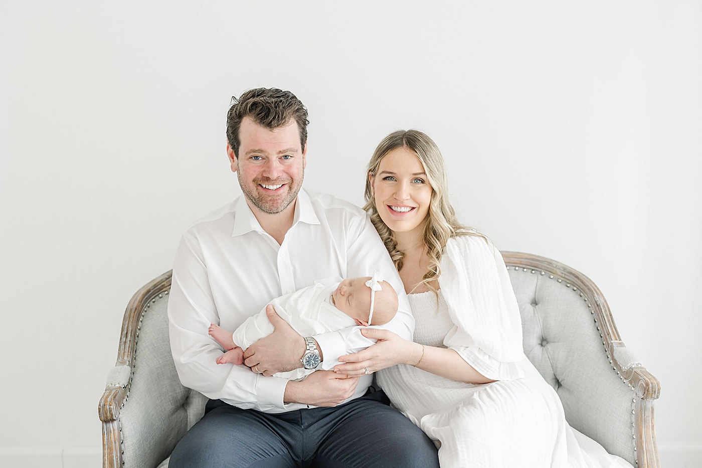 Studio newborn session for first-time parents with baby girl | Kristin Wood Photography