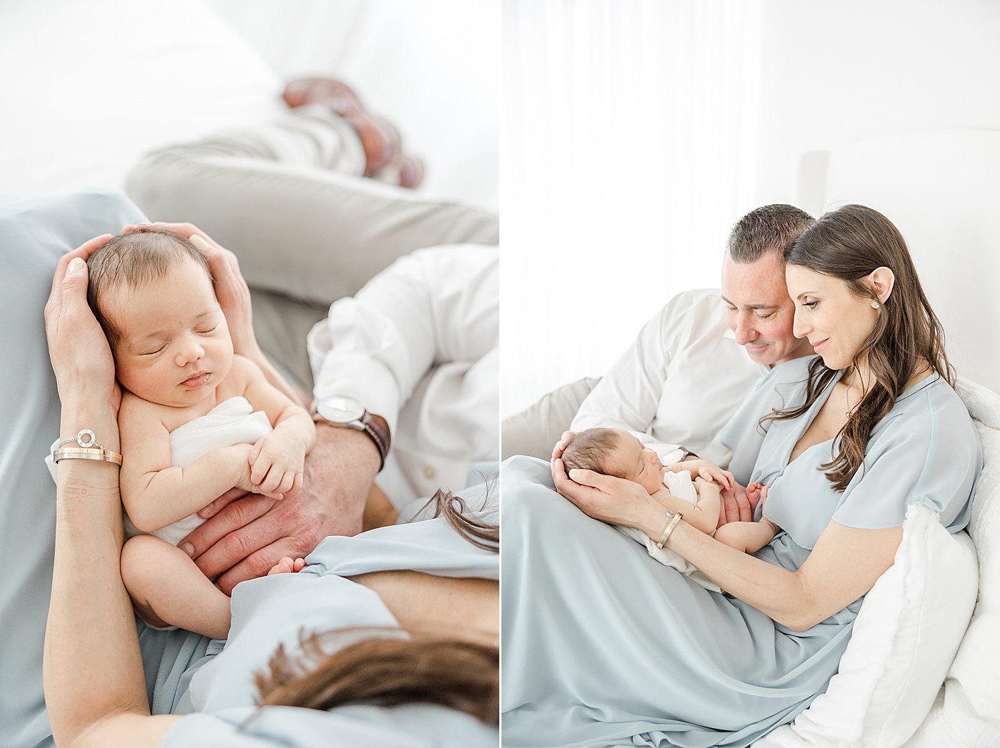 Newborn photos in studio for parents and newborn son | Kristin Wood Photography