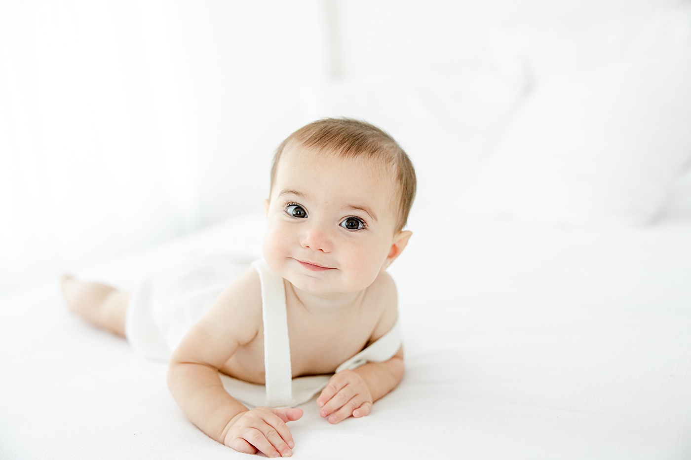 7 month old milestone session in studio in Fairfield County, CT | Kristin Wood Photography