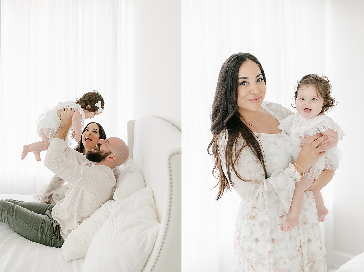 Family portraits during milestone photoshoot for 6 month old baby girl | Kristin Wood Photography