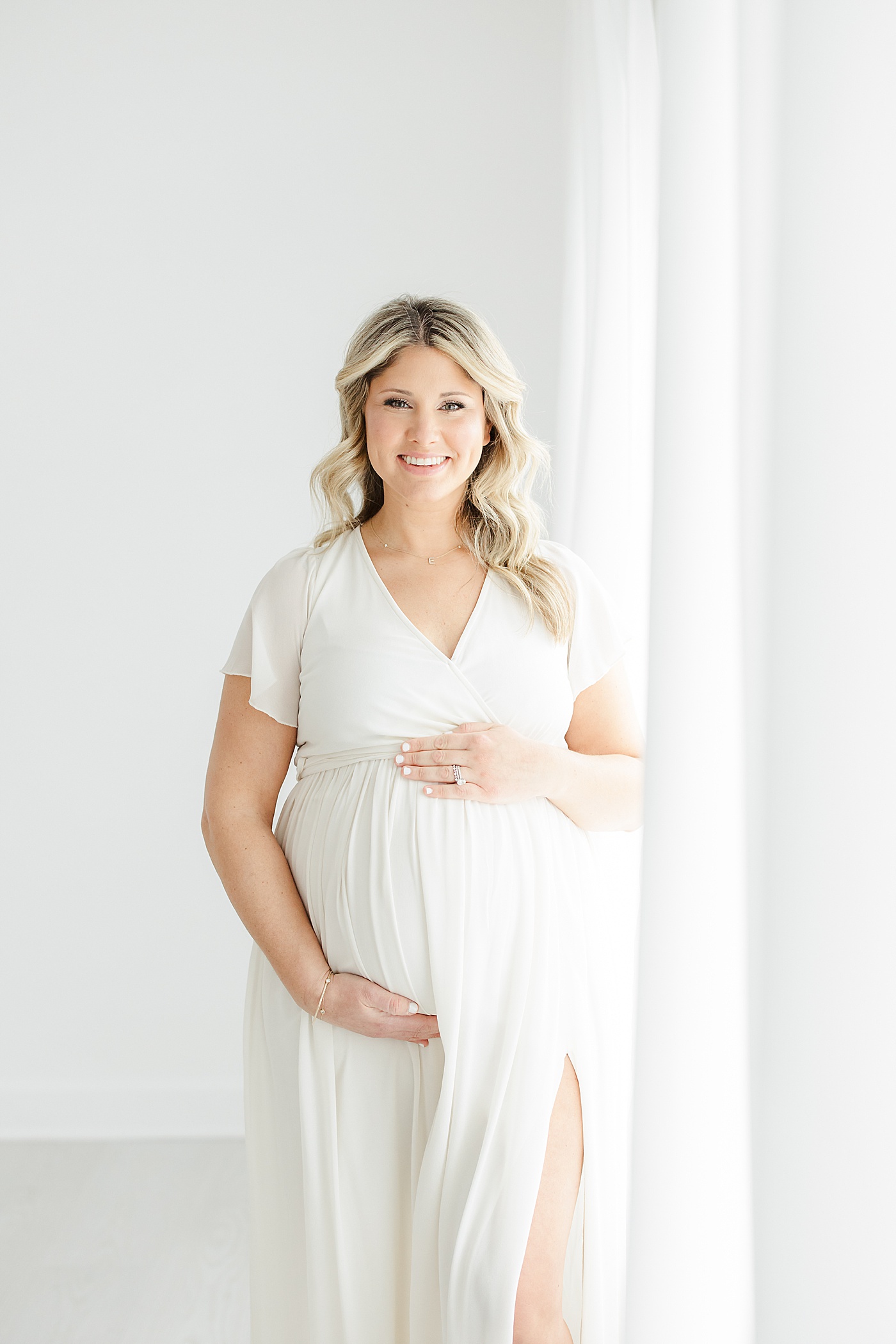 Studio maternity session for expecting mom in Westport, CT | Kristin Wood Photography